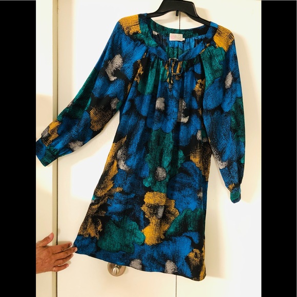 Alice & Trixie 100%Silk Dress Tunic size S Floral summer long sleeves - Picture 2 of 14